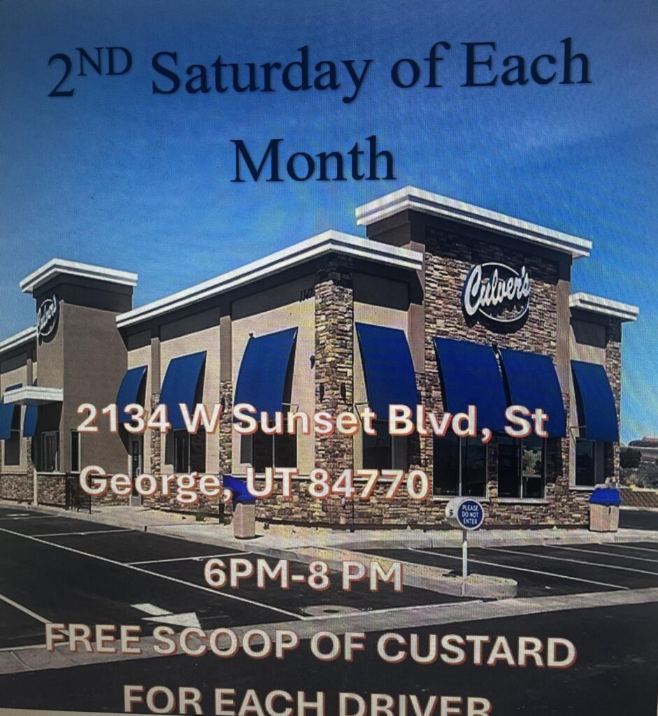 Culver's St George Car Cruise event at Culver's in St George, UT on August 8, 2026