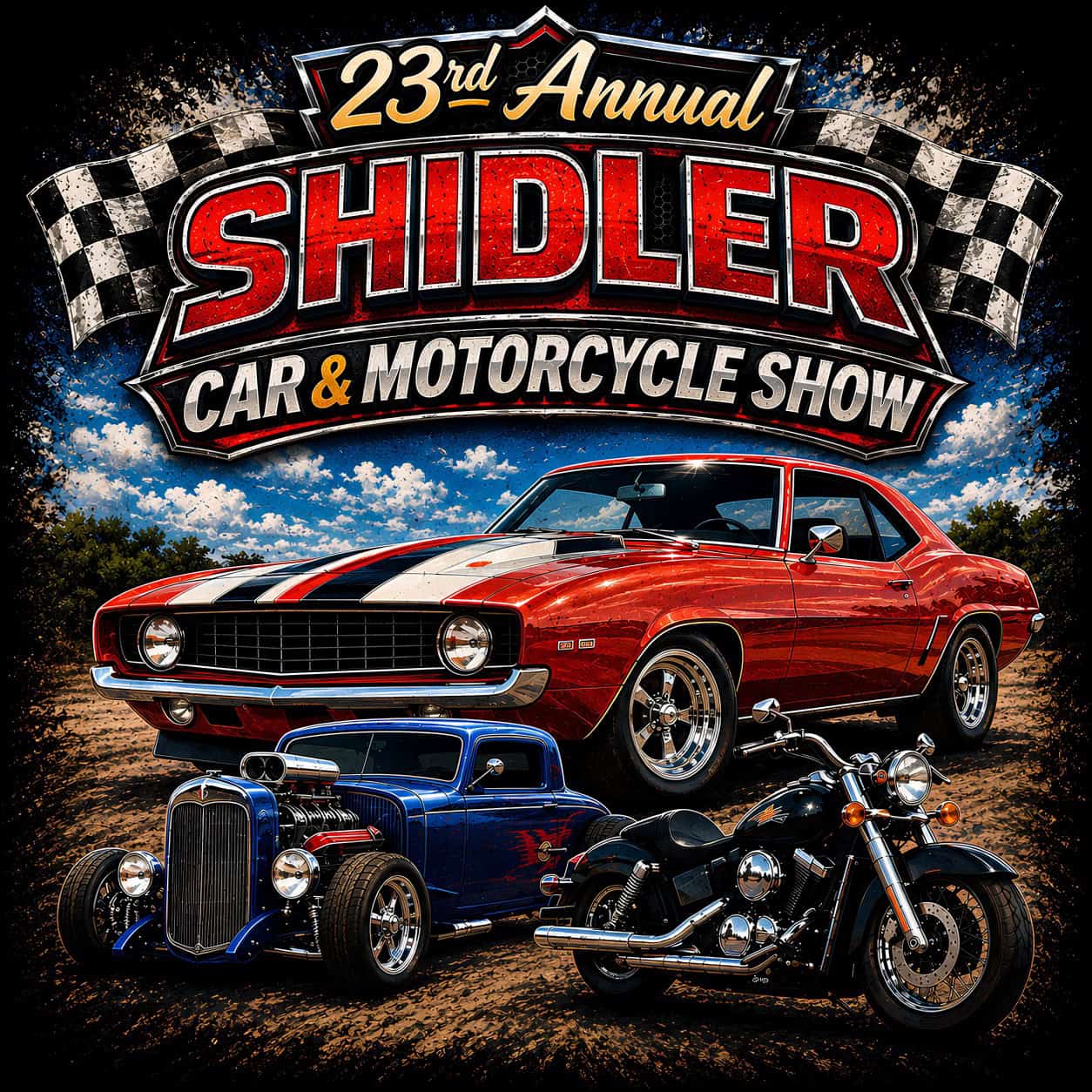 23rd Annual Shidler Car & Motorcycle Show event at Cosden City Park in Shidler, OK on August 8, 2026