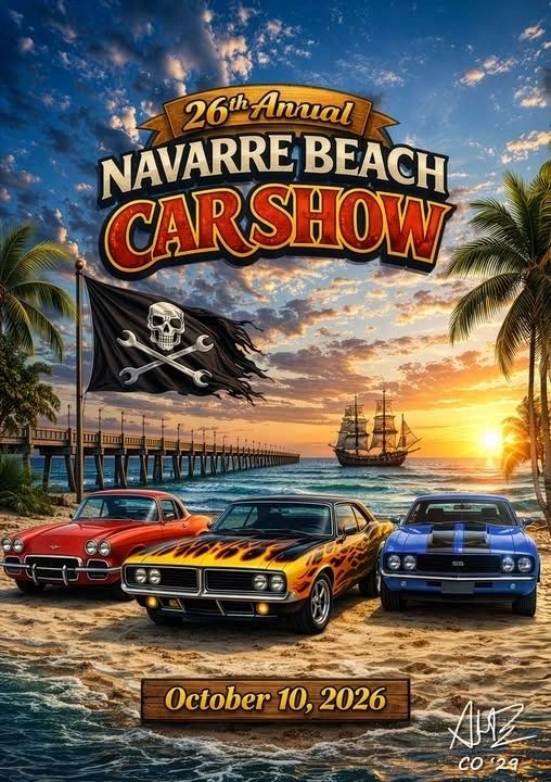 26th Annual Navarre Beach Car Show event at Navarre Beach in Navarre Beach, FL on October 10, 2026
