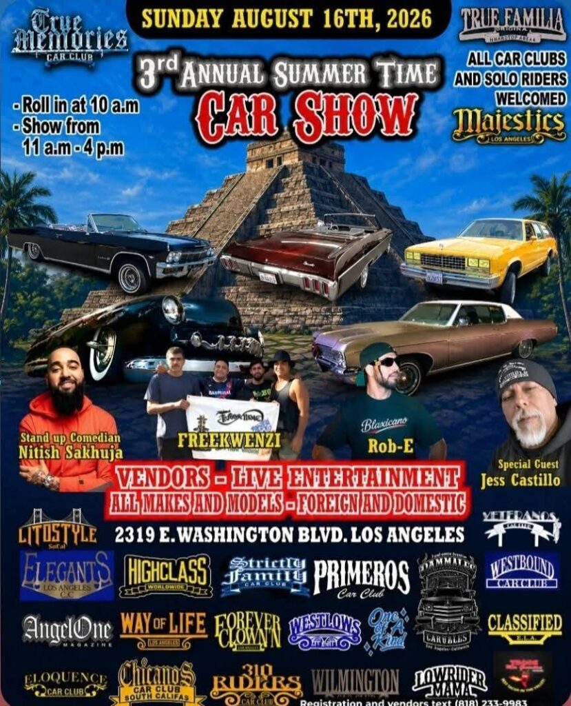 True Memories Car Club Summer Time Car Show event at Lito's Style in Los Angeles, CA on August 16, 2026