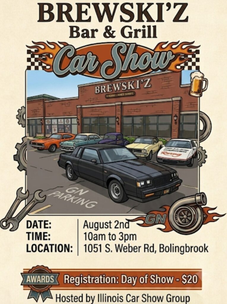 Brewski'z Bar & Grill Car Show event at Brewski'z Bar & Grill in Bolingbrook, IL on August 2, 2026