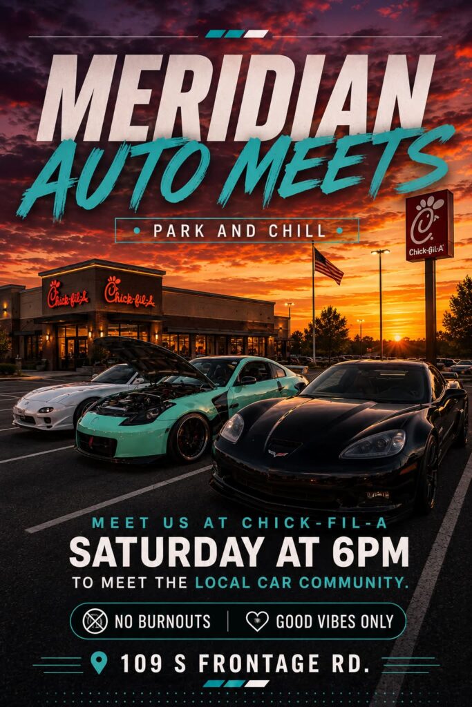 Meridian Auto Meets at Chick-fil-A event at Chick-fil-A in Meridian, MS on July 18, 2026