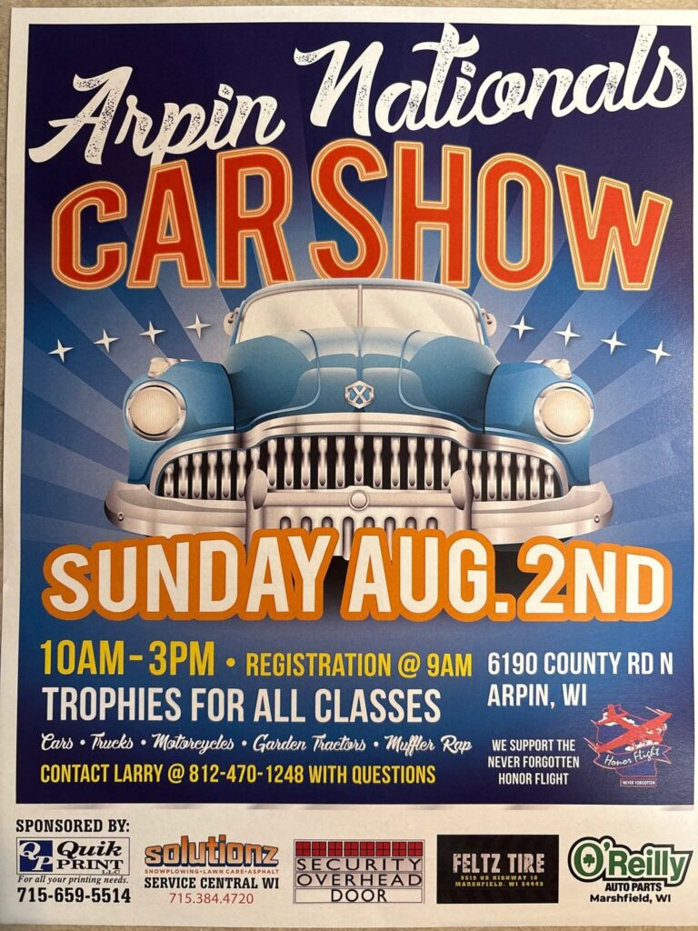 Arpin Nationals Car Show event at 6190 County Road N in Arpin, WI on August 2, 2026