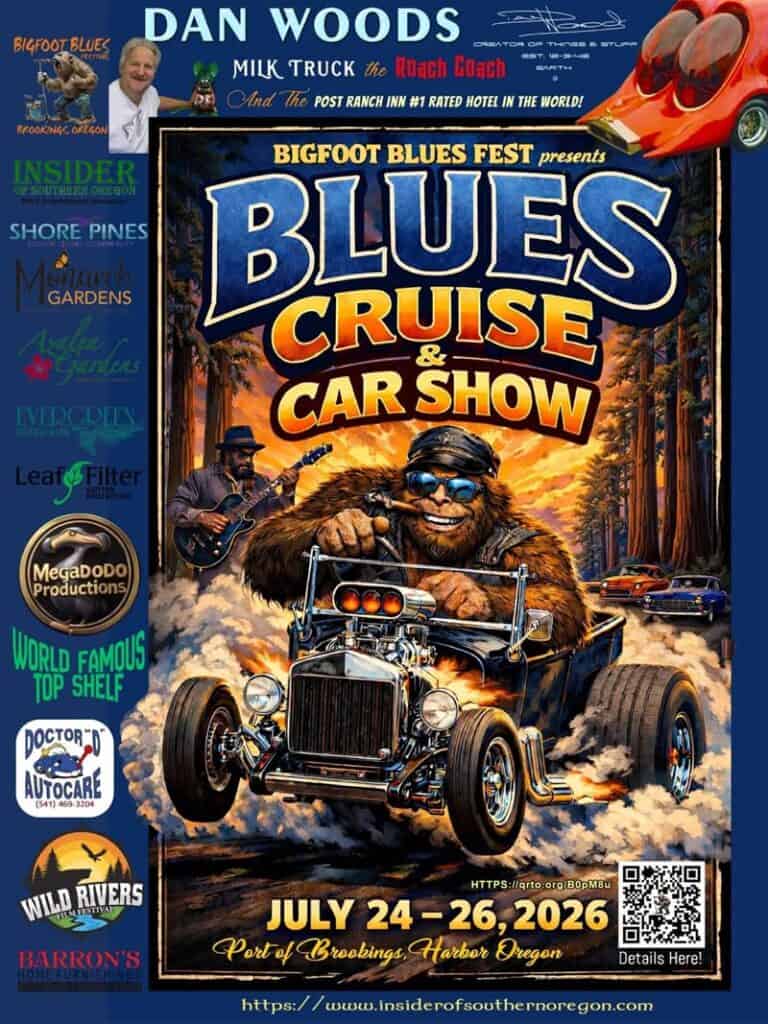Bigfoot Blues Fest Blues Cruise & Car Show event at Port of Brookings Harbor in Brookings, OR on July 24, 2026