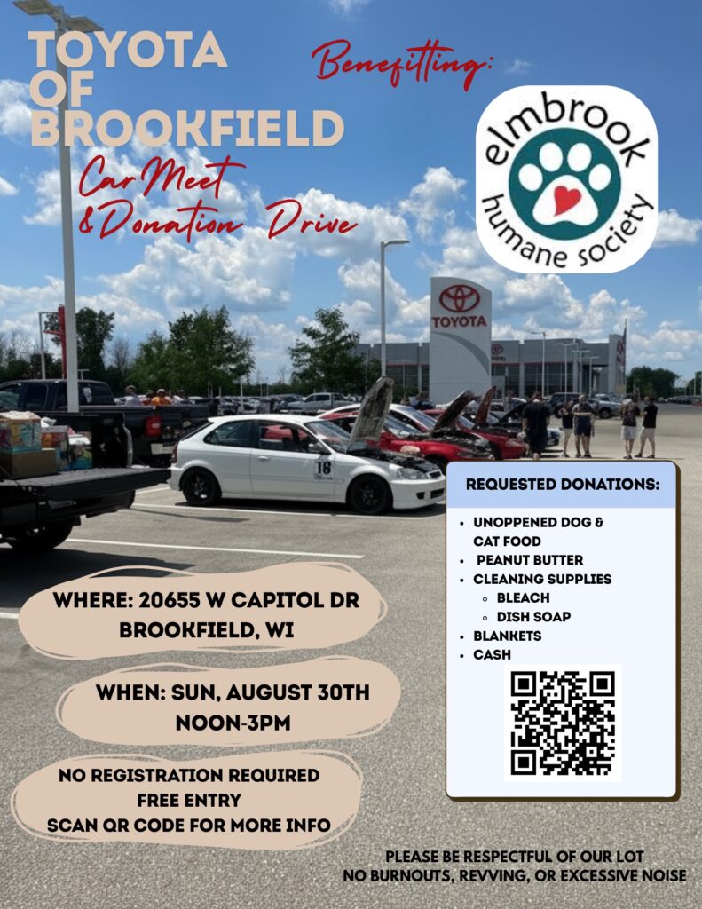 Toyota of Brookfield Car Meet & Donation Drive event at Toyota of Brookfield in Brookfield, WI on August 30, 2026