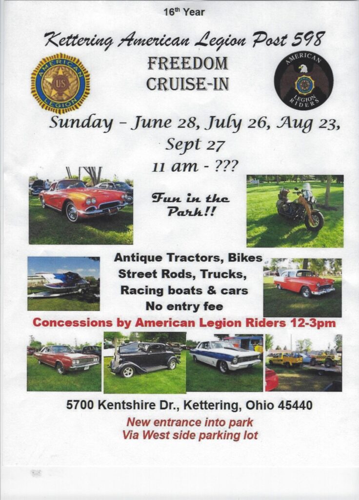Freedom Cruise-In event at Kettering American Legion Post 598 in Kettering, OH on July 26, 2026