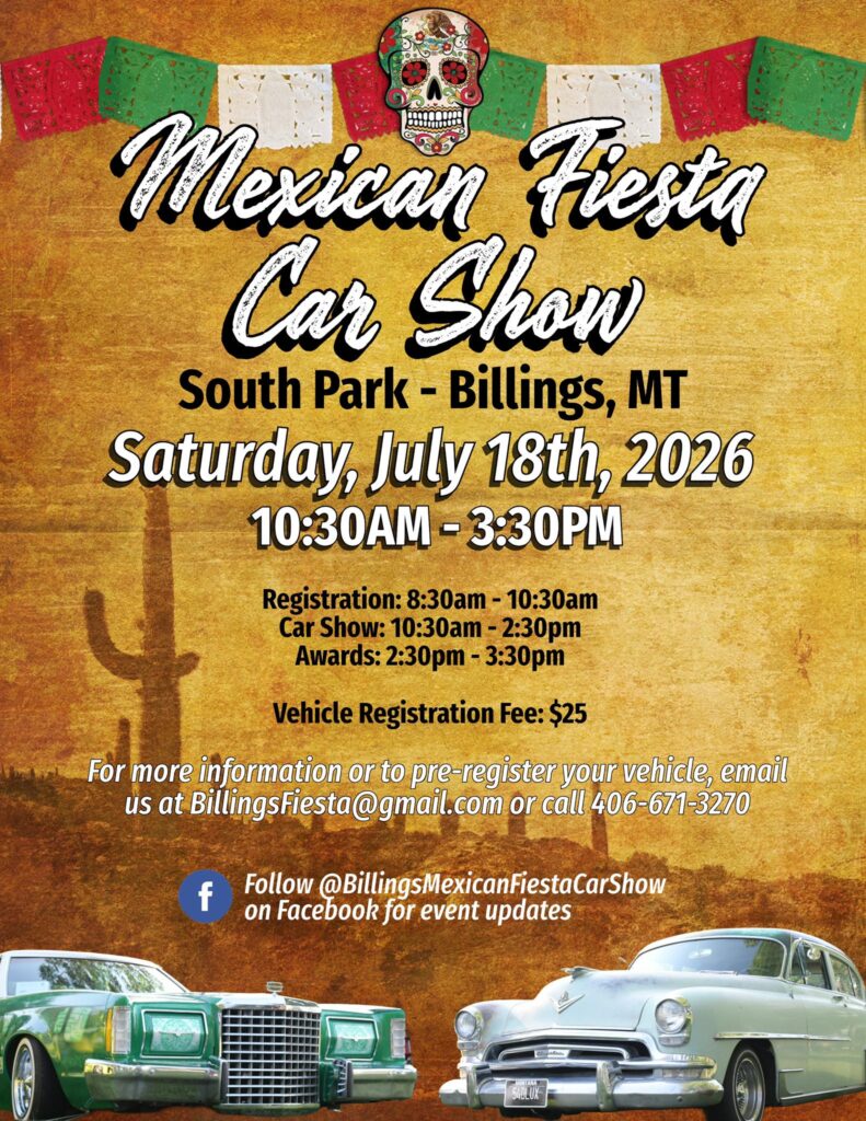 Mexican Fiesta Car Show event at South Park in Billings, MT on July 18, 2026