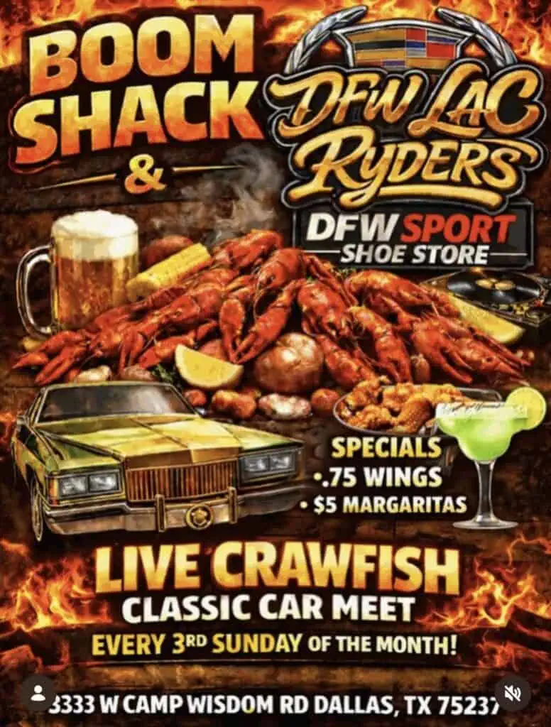 Boom Shack Classic Car Meet event at Boom Shack in Dallas, TX on July 19, 2026
