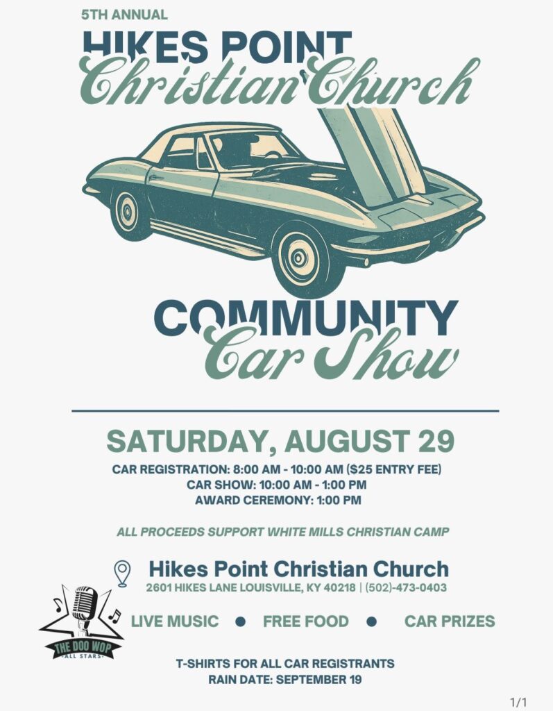 Hikes Point Christian Church 5th Annual the Doo Wop Community Car Show event at Hikes Point Christian Church in Louisville, KY on August 29, 2026