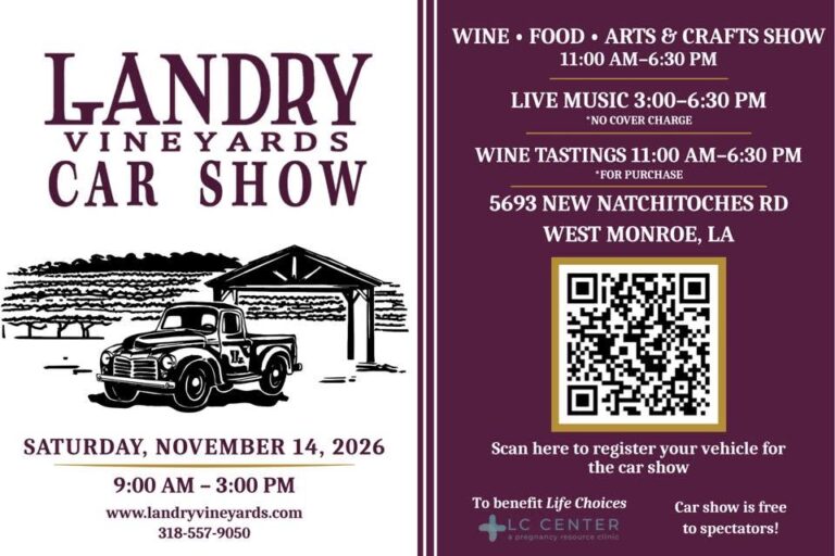 Landry Vineyards Car Show car show in West Monroe, LA