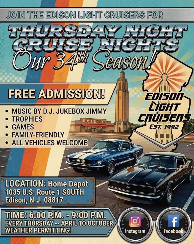 Edison Light Cruisers Thursday Night Cruise Nights car show in Edison, NJ