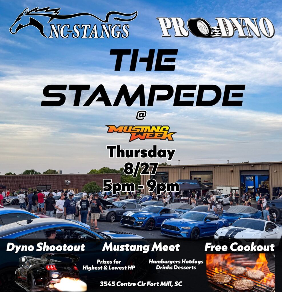 NC-Stangs Pro Dyno the Stampede Mustang Meet event at Pro Painless Works in Fort Mill, SC on August 27, 2026