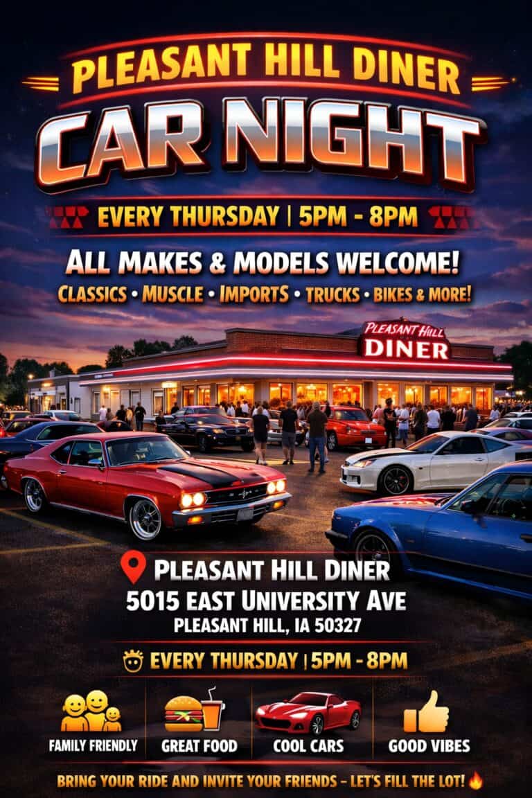 Car Night at Pleasant Hill Diner car show in Pleasant Hill, IA
