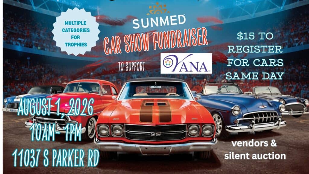 Car Show Fundraiser for YANAM2M event at 11037 S Parker Rd in Parker, CO on August 1, 2026