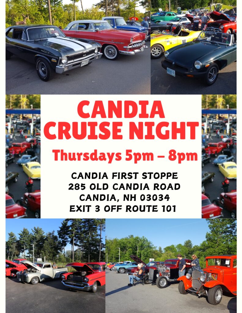 Candia First Stoppe Cruise Night event at Candia First Stoppe in Candia, NH on July 23, 2026