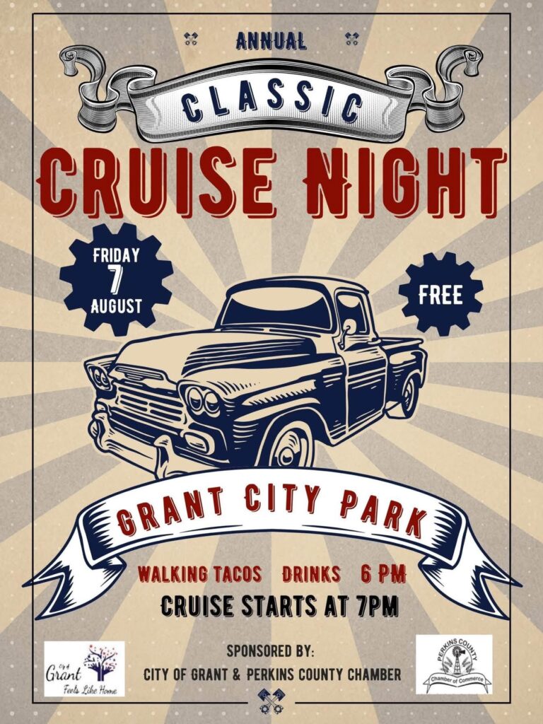 Annual Classic Cruise Night at Grant City Park event at Grant City Park in Grant, NE on August 7, 2026