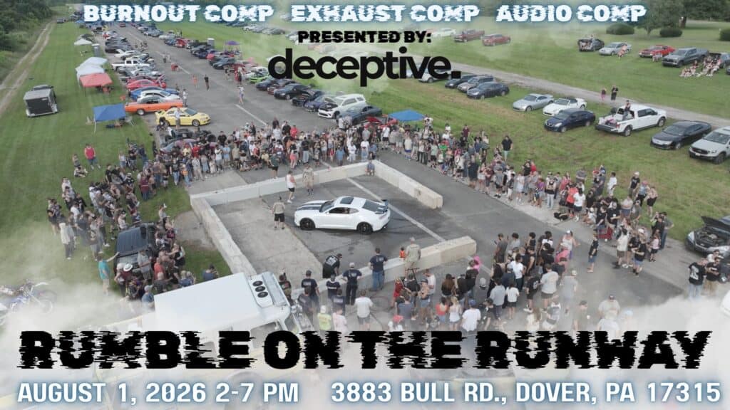 Rumble on the Runway event at Lazy B Ranch Airport in Dover, PA on August 1, 2026