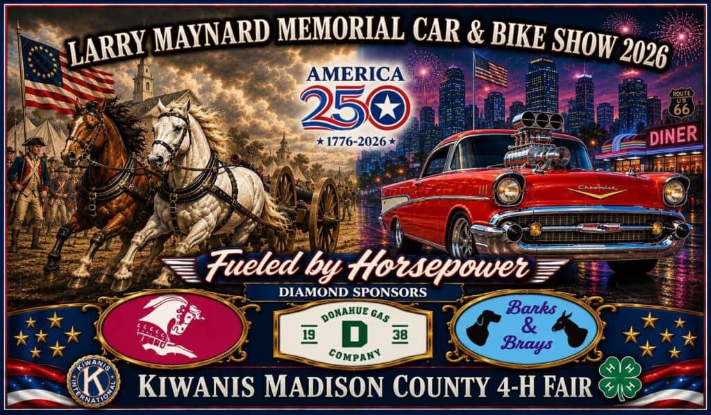Larry Maynard Memorial Car & Bike Show 2026 event at Kiwanis Madison County 4-H Fair in Alexandria, IN on August 1, 2026