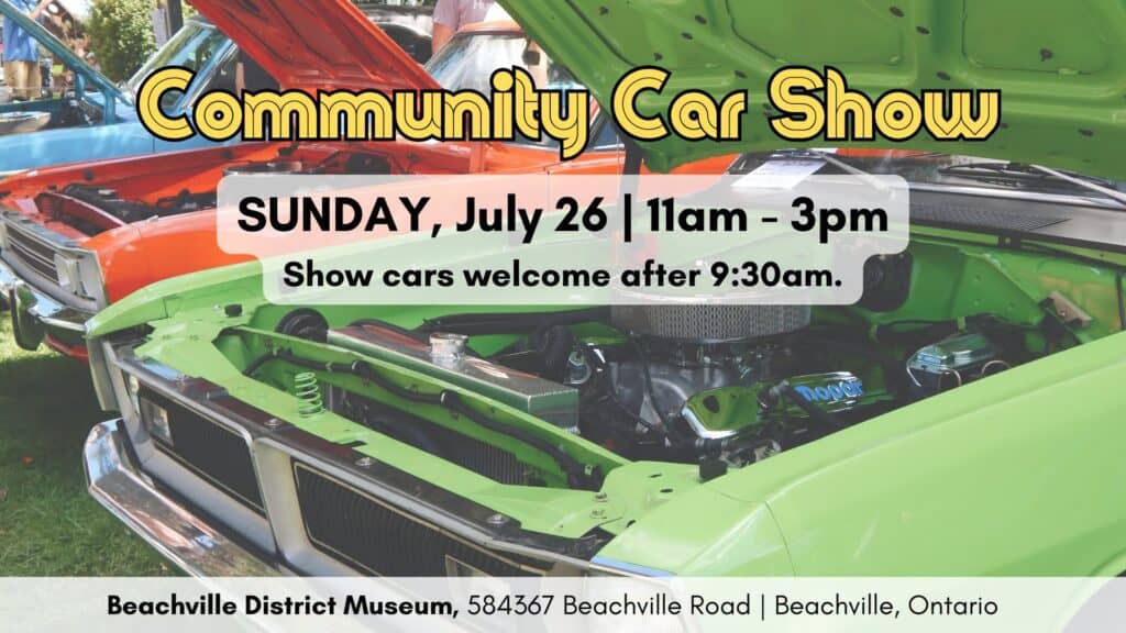 Community Car Show at Beachville District Museum event at Beachville District Museum in Beachville, ON on July 26, 2026