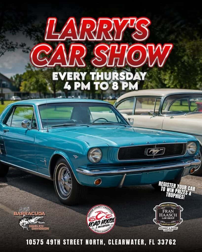 Larry's Car Show event at OCC in Clearwater, FL on July 23, 2026