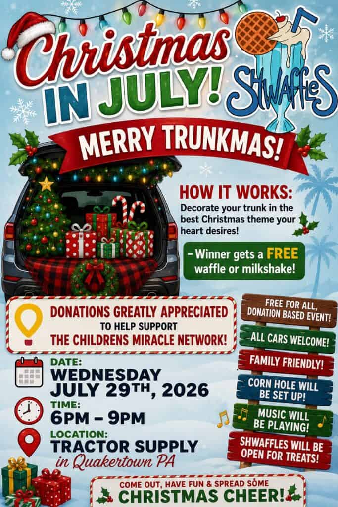 Christmas in July! Merry Trunkmas! event at Tractor Supply Co. in Quakertown, PA on July 29, 2026
