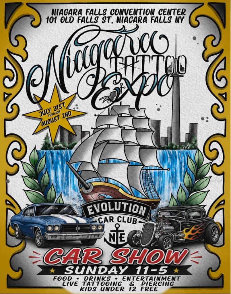 Niagara Tattoo Expo Car Show event at Niagara Falls Convention Center in Niagara Falls, NY on August 2, 2026