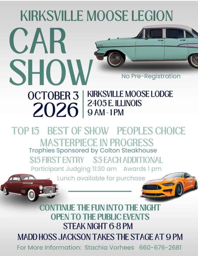 Kirksville Moose Legion Car Show car show in Kirksville, MO