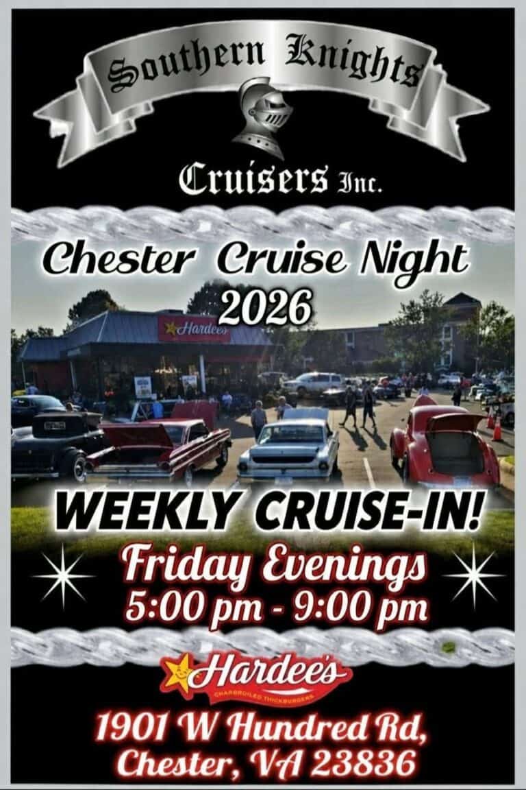 Southern Knights Cruisers Inc. Chester Cruise Night car show in Chester, VA