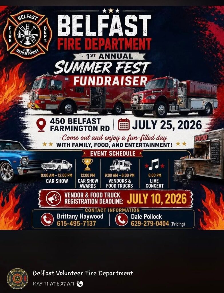 Belfast Fire Department Summer Fest event at Belfast Volunteer Fire Department Station 53 in Belfast, ME on July 25, 2026