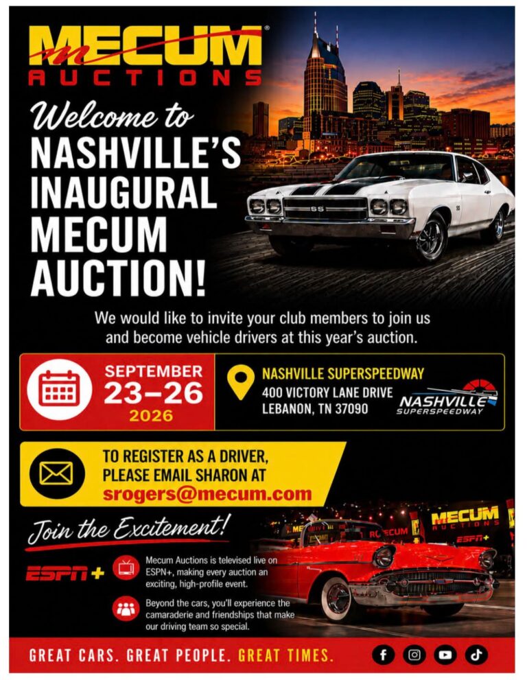 Mecum Auctions Nashville Inaugural Auction car show in Lebanon, TN