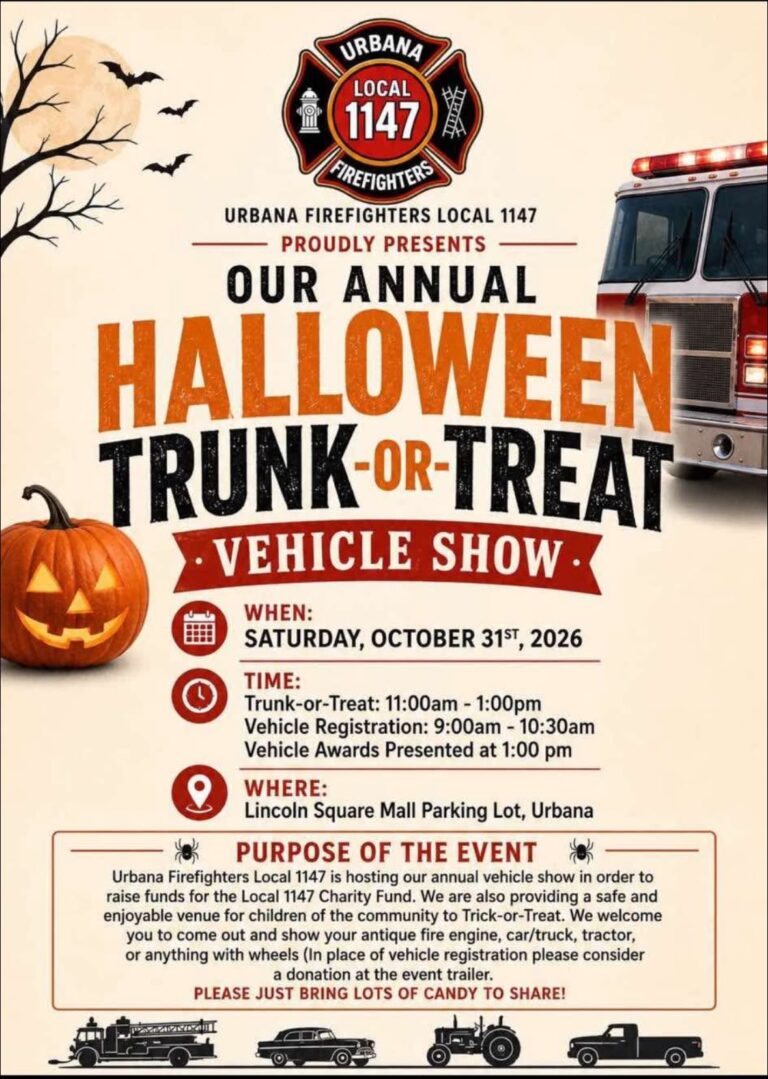 Urbana Firefighters Local 1147 Halloween Trunk-or-Treat Vehicle Show car show in Urbana, IL