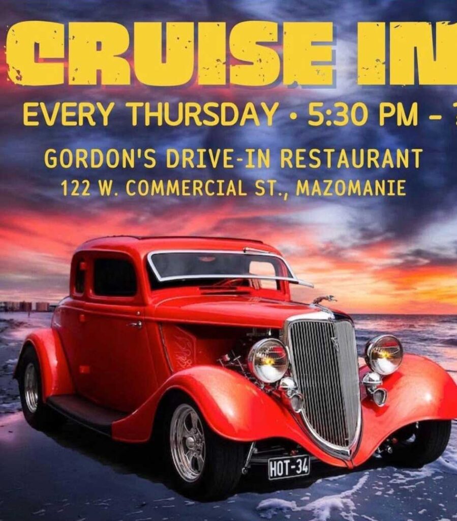 Gordon's Drive-In Restaurant Cruise in event at Gordon's Drive-In Restaurant in Mazomanie, WI on July 16, 2026