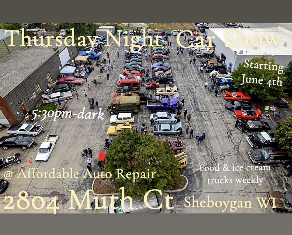 Affordable Auto Repair Thursday Night Car Show event at Affordable Auto Repair in Sheboygan, WI on July 9, 2026