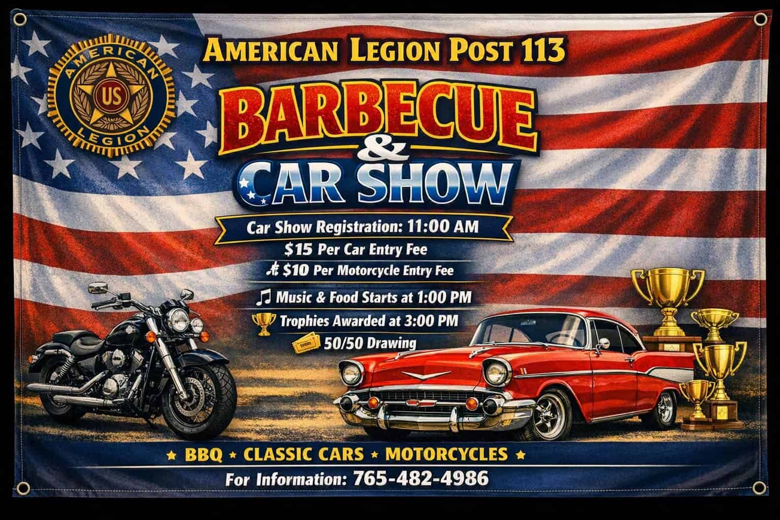 American Legion Post 113 Barbecue & Car Show event at American Legion Post 113 in Lebanon, IN on August 2, 2026