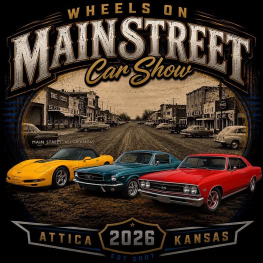 Attica Wheels on Main Street Car Show event at Main Street Attica in Attica, KS on July 25, 2026