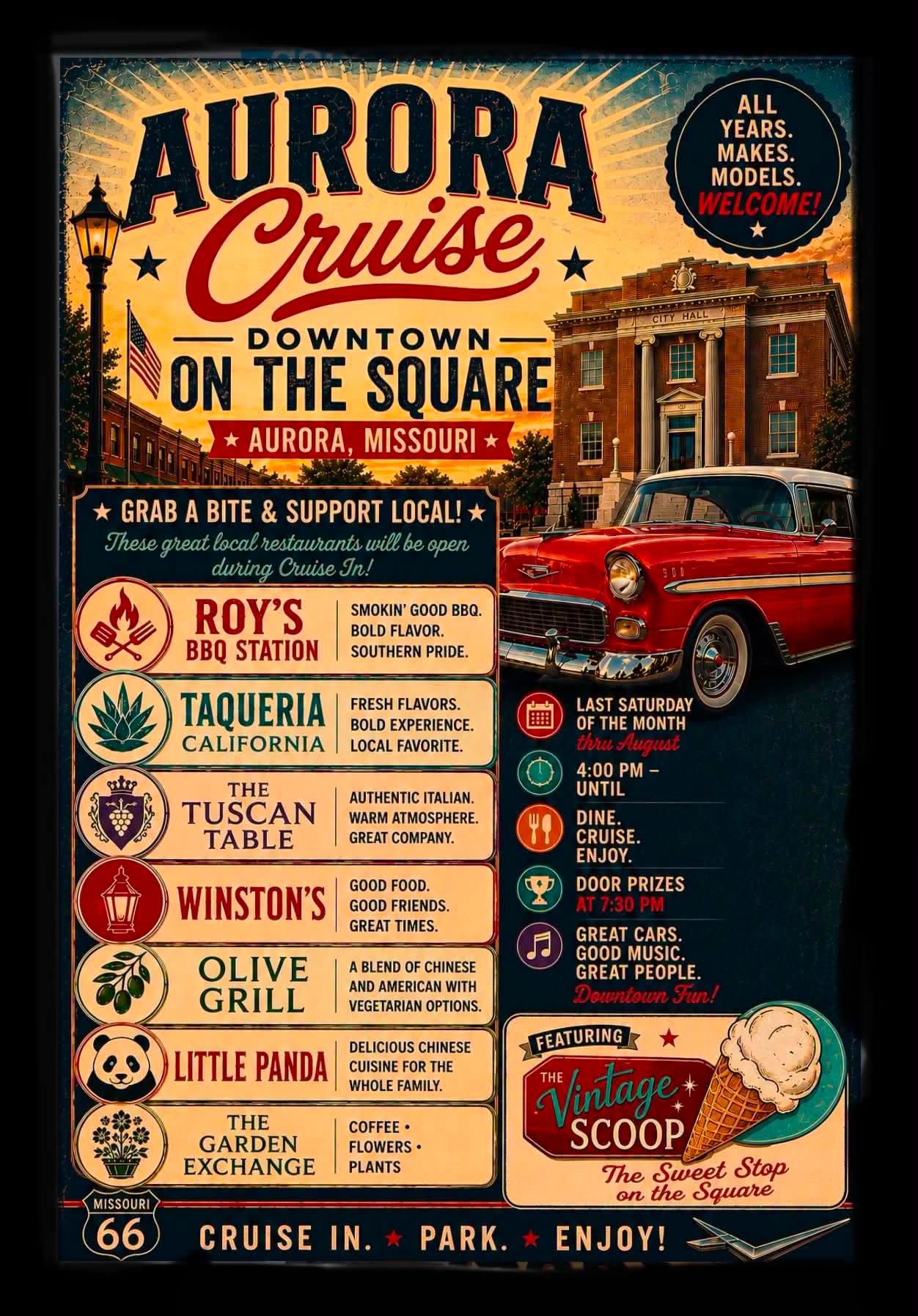 Aurora Cruise in event at Downtown on the Square in Aurora, MO on July 25, 2026