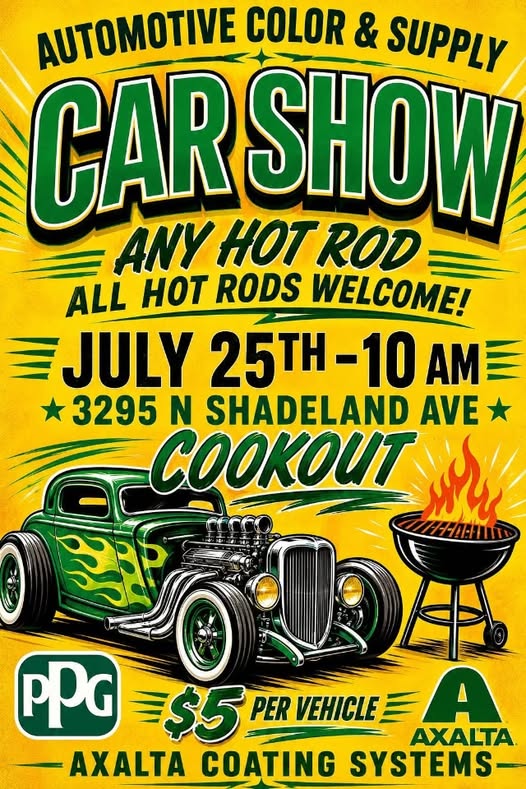 Automotive Color & Supply Car Show event at Automotive Color & Supply in Indianapolis, IN on July 25, 2026