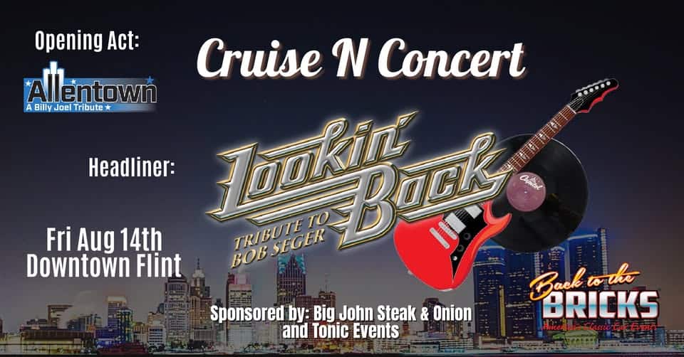 Back to the Bricks Cruise N Concert event at Downtown Flint - Kearsley & Saginaw in Flint, MI on August 14, 2026