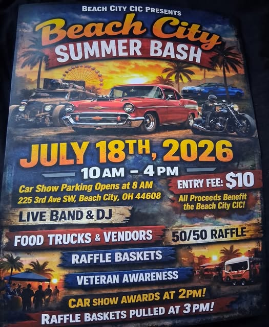 Beach City CIC Summer Bash Car Show event at 225 3rd Ave SW in Beach City, OH on July 18, 2026