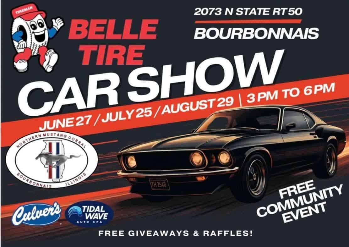 Belle Tire Car Show event at Belle Tire in Bourbonnais, IL on June 27, 2026