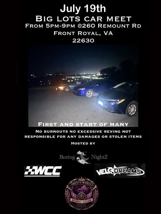 Big Lots Car Meet event at Big Lots in Front Royal, VA on July 19, 2026