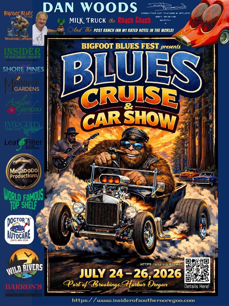 Bigfoot Blues Fest Blues Cruise & Car Show event at Port of Brookings Harbor in Brookings, OR on July 24, 2026