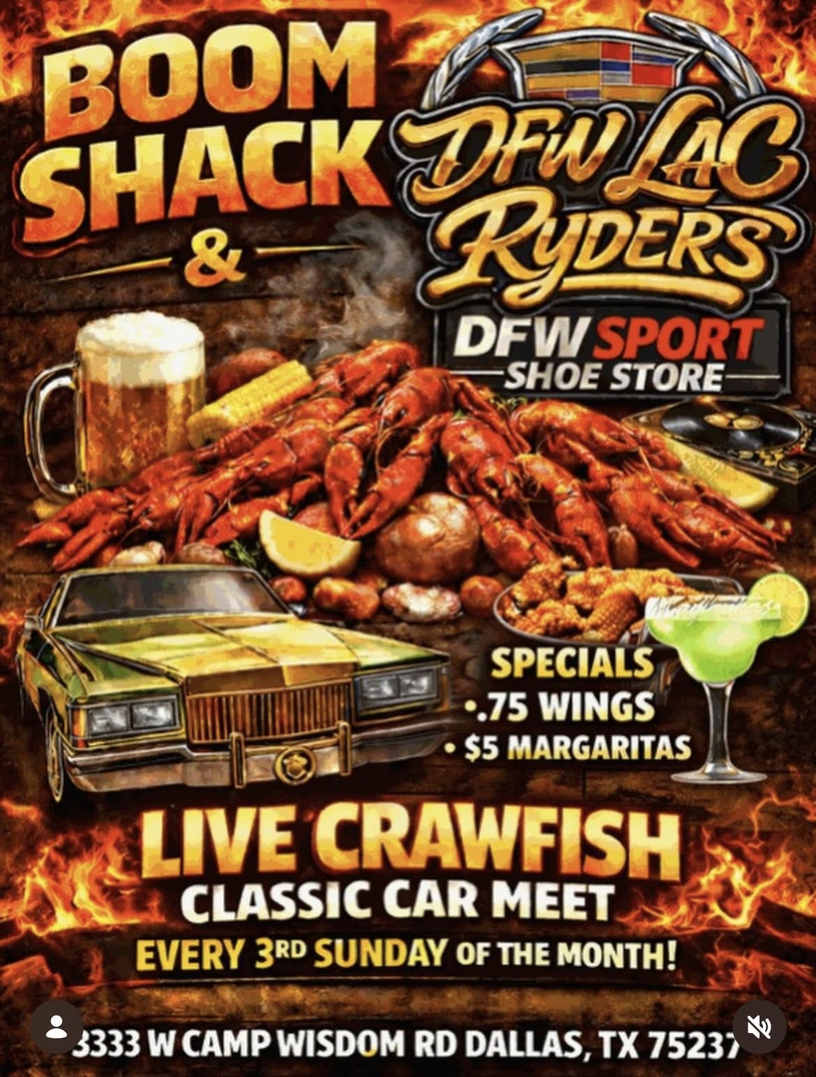 Boom Shack Classic Car Meet event at Boom Shack in Dallas, TX on July 19, 2026