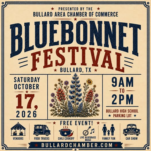 Bullard Area Chamber of Commerce Bluebonnet Festival Car Show car show in Bullard, TX