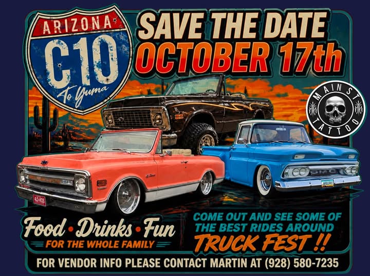 C10 to Yuma Truck Fest car show in Yuma, AZ