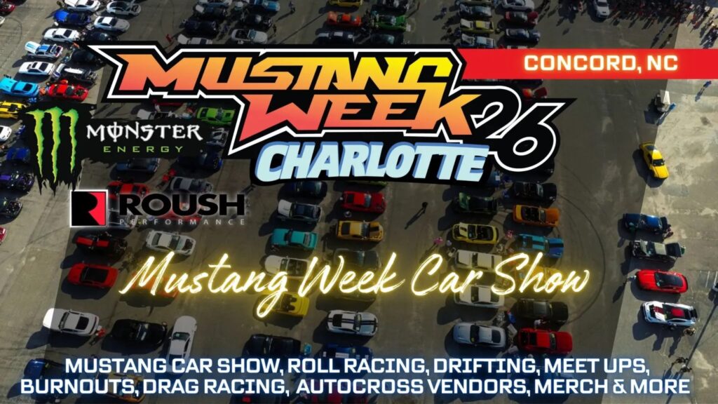 Mustang Week Charlotte Car Show event at zMAX Dragway in Concord, NC on August 29, 2026