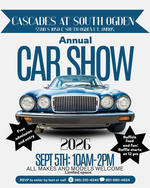 Cascades at South Ogden Annual Car Show event at Cascades at South Ogden in South Ogden, UT on September 5, 2026