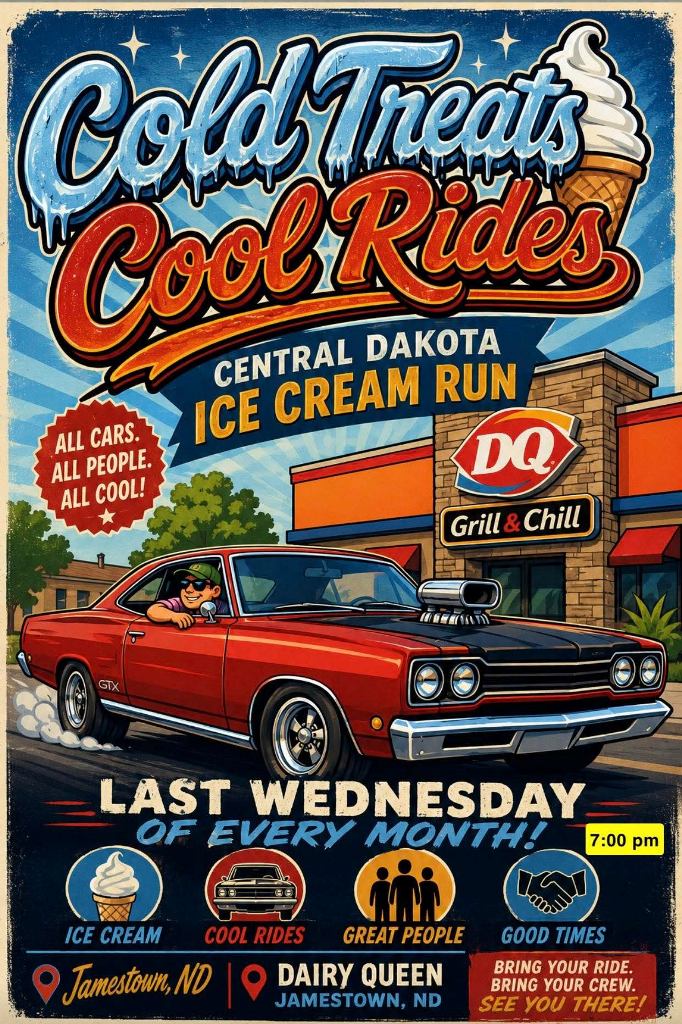 Central Dakota Ice Cream Run at Dairy Queen event at Dairy Queen in Jamestown, ND on July 29, 2026