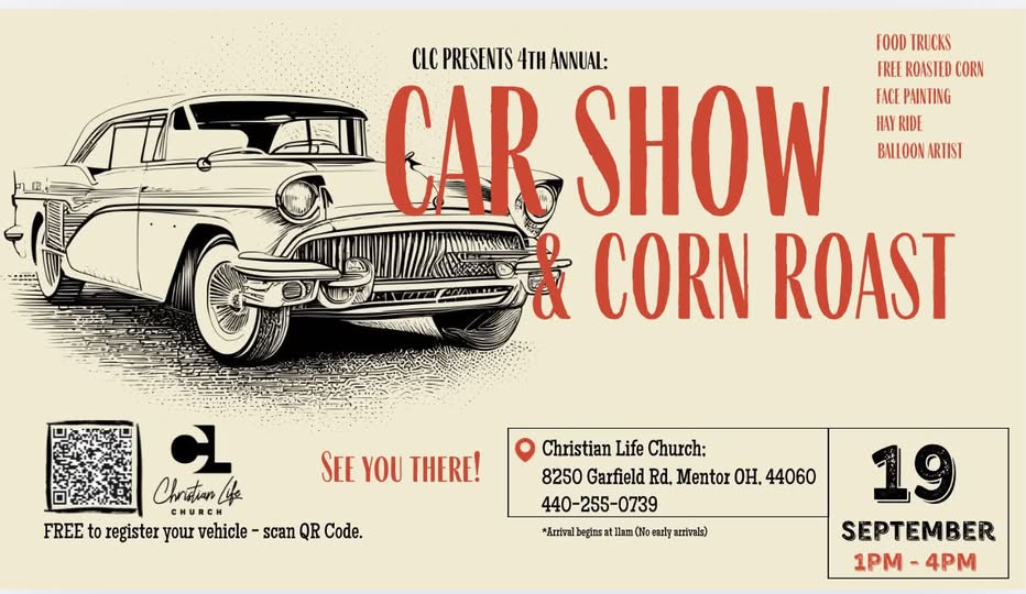 Christian Life Church 4th Annual Car Show event at Christian Life Church in Mentor, OH on September 19, 2026