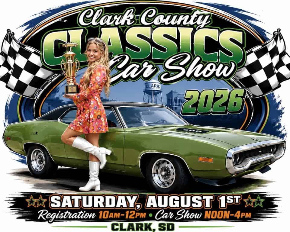 Clark County Classics Car Show 2026 event at Downtown Clark in Clark, SD on August 1, 2026